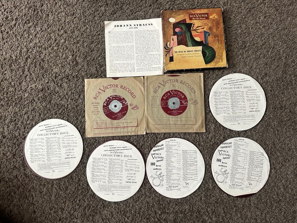 The Music of Johann Strauss RCA Victor Red Seal 45 RPM Box Set WDM 262 7 Records